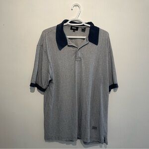 Boss Men's Polo Shirt in Gray with Dark Blue Trim
